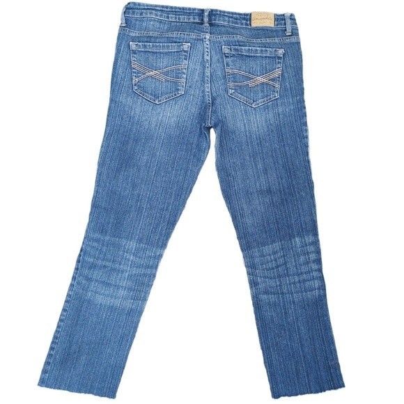 Aeropostale Ashley Ultra Skinny 5/6 Distressed Ankle/Cropped Denim Blue Jeans - Picture 2 of 12